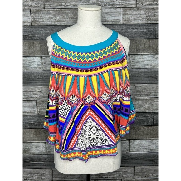 Flying Tomato Aztec‎ Print Hankerchief Flowy Tank Top S - Picture 4 of 8